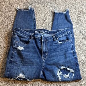 American Eagle Outfitters Women's High Rise Distressed Denim Jeans